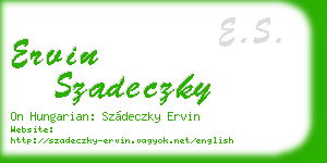 ervin szadeczky business card