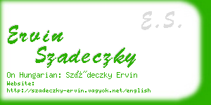 ervin szadeczky business card